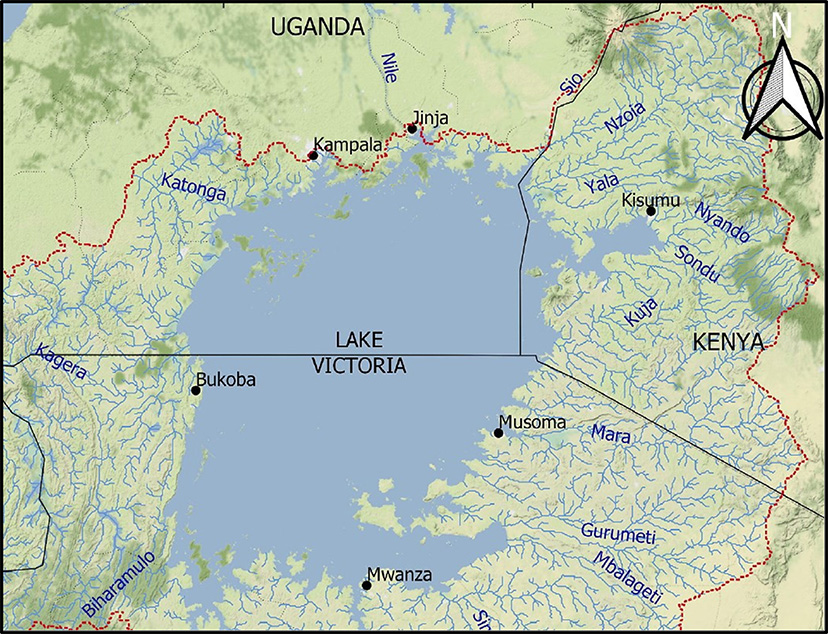 A map of Lake Victoria.