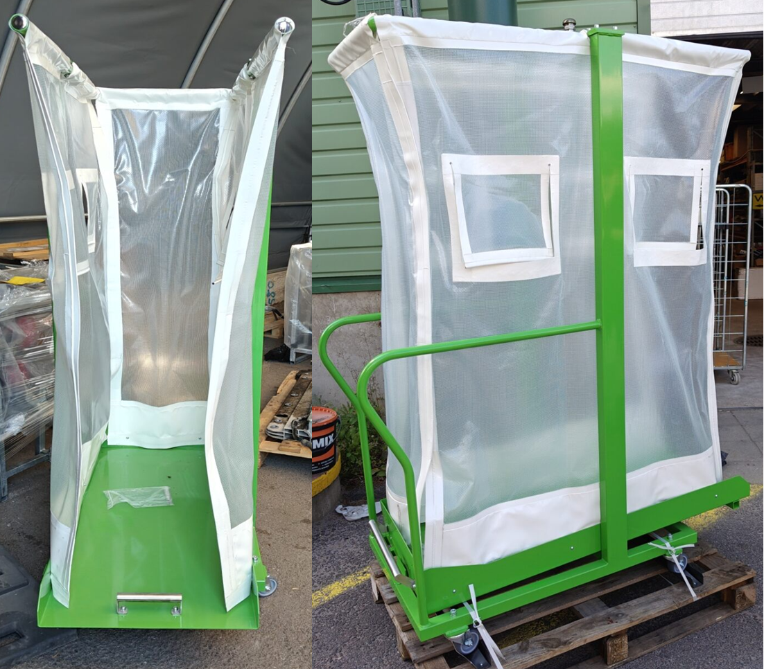 Lasirullakko kuvattuna edestä ja sivusta.